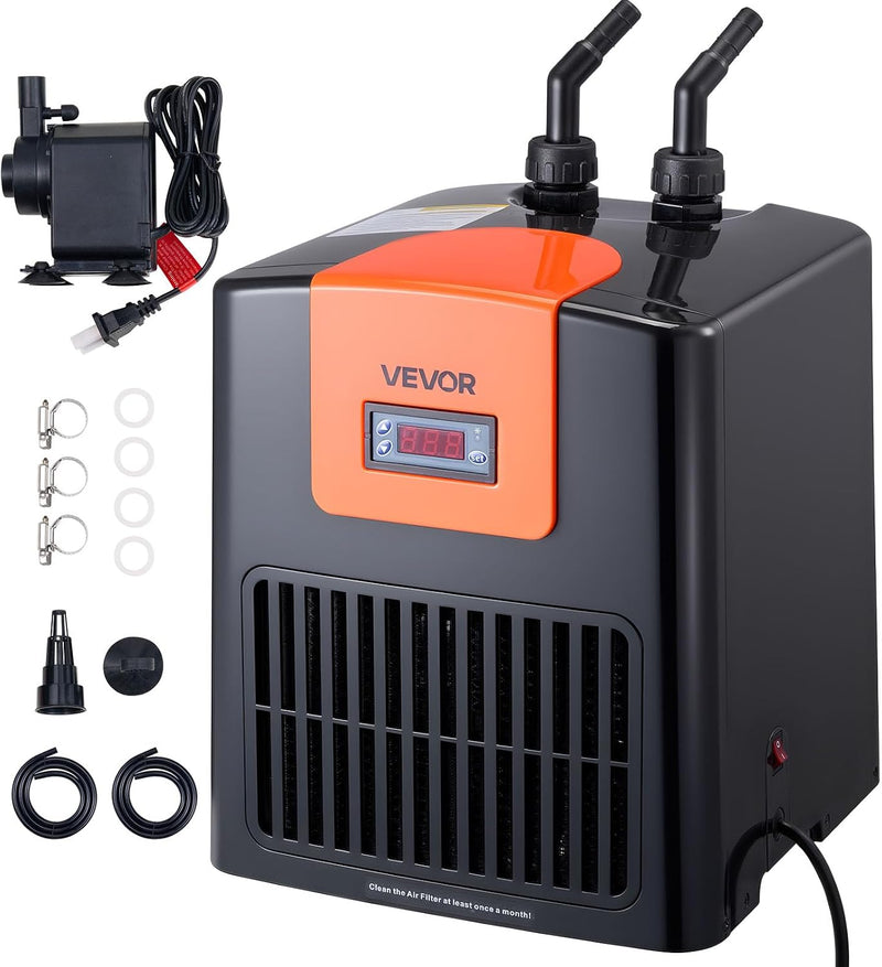 VEVOR Aquarium Chiller 52Gal 1/10HP Quiet Cooler with Titanium Evaporator