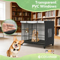 COSHNIBI Dog Crate Cover, Waterproof & Windproof 42-Inch Dog Cage Cover with Plush Lining,Suitable for Small Metal Dog C