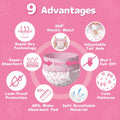 Dono Disposable Pull It Up Female Dog Diapers, 360° Stretchy Waist Puppy Diapers, Super-Absorbent Doggie Diapers with Ra