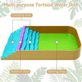 PINVNBY Reptile Bathing Pool Plastic Tortoise Food Dish with Ramp Reptile Food Dish & Water Bowl Tortoise Habitat Access