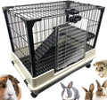 Deluxe 2-Level in/Outdoor Rabbit Hutch Guinea Pigs Puppy Kitten Cage