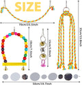 QUOZUO 8 pcs Bird Toys for Parakeets with Colorful Ladder Hammock Bird Cage Accessories Bird Perch Stand Chewing Toys Hanging Bell Parrot