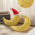 Haourlife Pet Neck Pillow for Cats and Small Dogs, Crescent Moon U-Shaped Plush Pillow with Christmas Santa Hat, Ultra-Soft Minky Cushion, Machine Washable