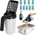 Cat Litter Scooper with Holder, Cat Litter Shovel with Bags &Waste Can