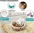 2 Pack Ceramic Guinea Pig Food Bowl Hamster Food Bowls for Gerbil Rat