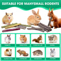Jorewood 33 Pcs Rabbit Chew Sticks, Rabbit, Guinea Pig Toys, Natural Timothy Grass Molar Teeth Stick, Mixing Flowers Che