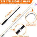 JXFUKAL 2025 Latest Cat Toys, 2 in 1 Spring Cat Wand Toy with 2PCS Ultra-Long Cat Teaser, 4PCS Spring Steel Wire & 5PCS Feather Refills for Kitty Kitten Indoor Cats Accessories
