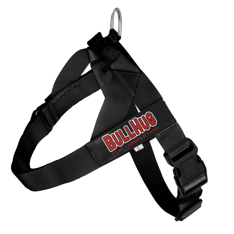 BULLHUG Adjustable Dog Harness– No Pull, No Choke – for English Bulldogs, French Bulldogs, Pugs & Broad-Chested Breeds – Easy, Safe Walks (Black, Small)
