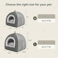 Cat Bed Cave-Cat Beds for Indoor Cats,Kittens and Small Pets,Soft and Warm Cats House Tent Bed,Foldable and Washable with Removable Cushioned and Anti Slip Bottom,Grey 15inches