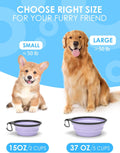AONKEY 2 Pack Collapsible Dog Bowls with Bottle Carrier(Small 15oz)