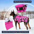 IECOii Extra Warm Dog Coat - Reflective Adjustable Jacket With Buckle Fleece Turtleneck for Cold Weather - Soft Winter C