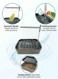 Tonodui Automatic Parakeet Bird Bath with Pump,Adjustable Water Flow & Parrot Shower,USB Powered Bird Fountain Bathtub for Cage,Quiet Circulating Water System for Budgie,Lovebird (S)