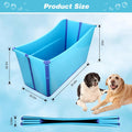 YUEPET Dog Bathtub for Large Dogs, 49 Gallon Foldable Bath Tub, Blue