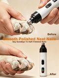 Quiet Electric Pet Nail Grinder with 2 Speeds for Dogs Cats