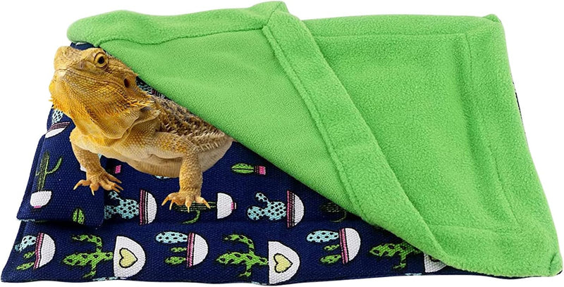 Bearded Dragon Bed with Pillow Lizard Sleeping Bag Blanket Soft Warm Hideout Terrariums Accessories for Reptile Lizard B