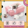 Hungdao 12 Pcs Furry Mice Interactive Catch Play Rabbit Fur Mouse Rattle Sound Rat Plush for PET Cats and Kittens, 3 Colors (White,Black,Gray)