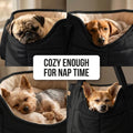 NoblePup Plush Dog Purse Carrier for Small Dogs, Soft Tote Bag with Safety Harness Clip, Cozy Pet Carrier for Dogs Under 15 lbs, Comfortable Shoulder Carrier for Travel, Black 2.0