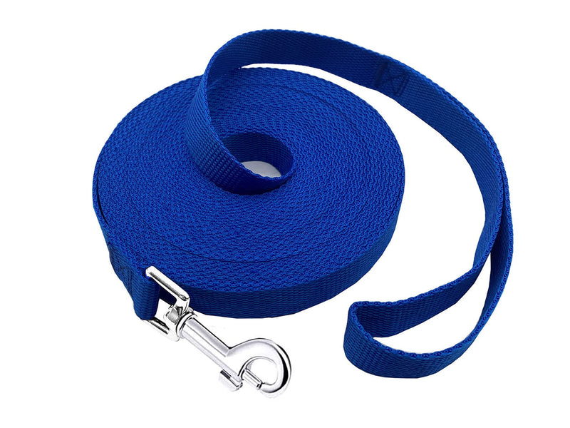 PETGOGO 15ft 20ft 30ft 40ft 50ft Long Dog/Puppy Lead Obedience Recall Training Dog Leashes for Small Medium Dogs Camping, Training, Play, or Backyard (40 FT, Blue)