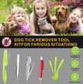 Tick Removal Tool Tweezers Kit Hook Flea Comb Magnifying Glass for Dogs