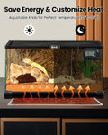 MQ Reptile Terrarium Heat Pad with LCD Digital Aquarium Thermometer, 5.5 x 6in Power Adjustment Under Tank Heater Mat fo