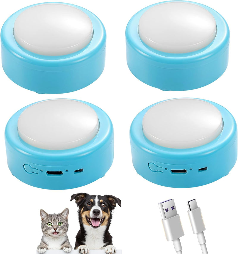 PTB4 Rechargeable Talking Buttons for Cats and Dogs, Set of 4