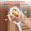TGIOW Cat Door Latch, 2 Pcs Door Latch for Cats Keep Dogs Out of Litter Box and Food, Cat Door Stopper with 6 Adjustable Straps 2.5-6.5" Wide, Preventing Hand Pinching, Including Door Plate, White