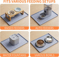 CHARMROSE Silicone Pet Feeding Mat - 100% Waterproof Dog & Cat Bowl Pad with Raised Edges - Protects Floors from Messy Eaters & Spills - Anti-Slip, 100% PET-Safe, Dishwasher Safe (Grey 18.5"x11.5")