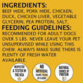 Hubert Pet Triple Flavored Rawhide Kabobs, Chicken, Duck & Pork Hide Dog Chews, All Natural Treats for All Dog Sizes, 2 Pound Resealable Bag
