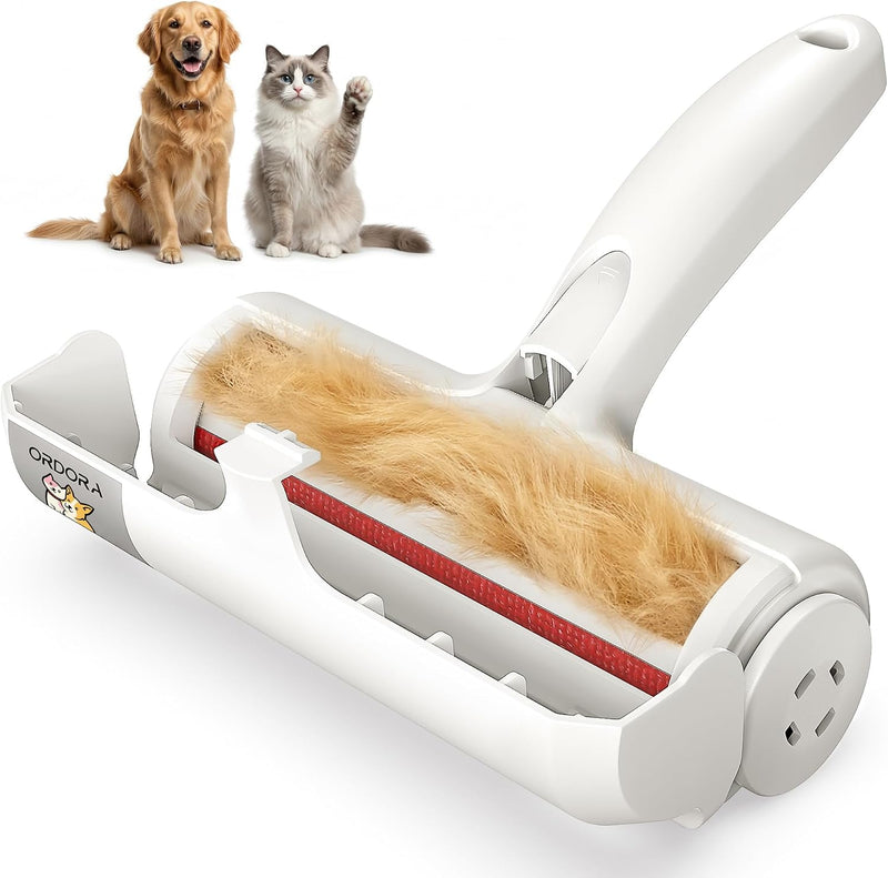 ORDORA Pet Hair Removal Tool: Reusable Lint Roller for Pet Hair - Portable Pet Hair Remover - Dog and Cat Hair Remover for Couch, Bedding, Car, Rugs & Furniture, Eco-Friendly, for Multi-Pet Homes
