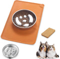 Stainless Steel Slow Feeder Dog Bowls – Non-Slip Metal Dog Bowl for Large & Medium Breeds, Puppy Puzzle Feeder – 2 Cup C