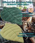 Rzxlszy Cat Mat Self Warming Cat Bed 26"x20" Leaf Shaped Cotton Soft Warm Pet Pad Blanket for Indoor Bed Couch Sofa Floors Cat and Dog (Green)