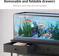 VOWNER 40 Gallon Aquarium Stand with Power Outlet & Cabinet Storage, Black