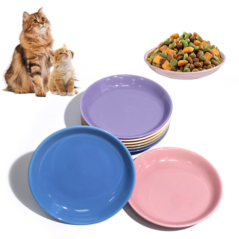 [8 Pack] Ceramic Cat Food Bowl, Colorful Cat Bowls Whisker-Friendly, 5.9