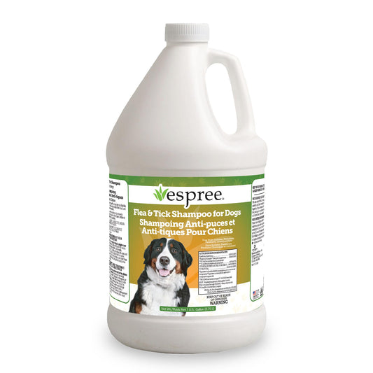Espree Flea & Tick Dog Shampoo, Aloe Vera Based Formula, Made Without Sulfates, Parabens, Harsh Chemicals and Dyes, Pest Removal Shampoo, Flea & Tick Shampoo for Dogs, Pet Grooming Supplies, Gallon