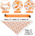 Fall Dog Bandanas 2PCS Large, Thanksgiving Pumpkin Leaf Scarf