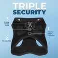 Voyager Step-in Air Dog Vest Harness - Black/Black Trim, Small