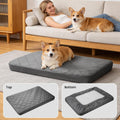 Jehdhe Waterproof Dog Bed Cover Replacement, Washable Quilted Fitted Sheet for Pet Beds, Fits 41 x 29 Inch Dog/Cat Beds Up to 6" Deep, Protective Replacement Cover (Grey, Large, 41" L x 29" W)