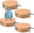 4 Pcs Natural Apple Wood Round Bird Perch Platform for Cage