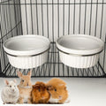 Rabbit Hanging Ceramic Bowl, Removable Cage Feeder Pet Food Water Bowl