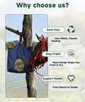 Hay Feeder for Goats and Horses - Slow Feed Design, Heavy Duty Hanging Hay Bag for Barn, Trailer & Paddock, Easy to Hang
