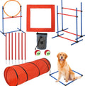 CuisinSmart Dog Agile Course Backyard Set, Dog Obstacle Course Backyard with 2-Set Agility Hurdle,Jump Ring, Tunnel, Pau