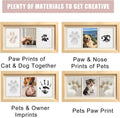 ZAPVLVT Paw Print Impression Kit for Dogs and Cats, 2 Clay, Large Ink Pad, Wooden Picture Frame, Pet Memorial Keepsake, Gift for Pet Owners & Lovers