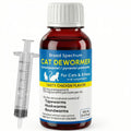 Liquid Dewormer for Cat and Kittens, Praziquantel and Pyrantel Pamoate Oral Suspension, Broad Spectrum Removes Roundworm, Hookworm, Tapeworm, Includes 3ml Dosing Syringe (100ml)