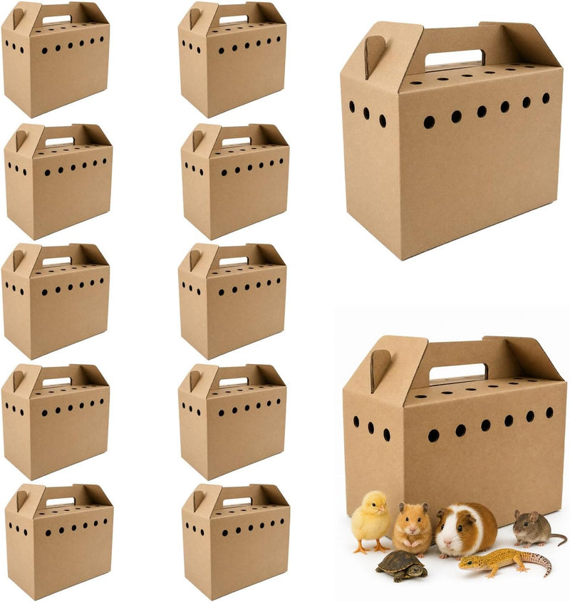 12 Pack Cardboard Pet Carrier, Cardboard Pet Carriers for Small Animals, Disposable Cardboard Pet Carrier for Chicks,Bir