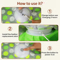 Sofolor Interactive Cat Toy, Automatic Cat Toys for Indoor Cats, Hide and Seek Cat Toy with Motion Activated, Moving Feather, Chirping, USB Rechargeable