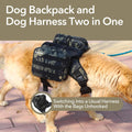 GooCare x Jumahe Dog Hiking Backpack for Large/Giant Dogs – 2 Spacious Side Bags, Breathable Waterproof Fabric, Fits Chest 30"-40" (85-120 lbs), 5 Adjustable Buckles, Outdoor Travel Vest, Black