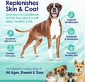 2-in-1 Aloe Vera Dog Shampoo and Conditioner for Sensitive, Itchy & Dry Skin, Hypoallergenic Fragrance-Free Formula with