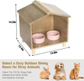 BALAPET Outdoor Cat Feeder & Shelter - Waterproof Cat House for Outdoor Feeding Station, Perfect for Feral Cats, Birds, Rabbits, Cats & Dogs