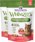 Whimzees Wellness Cat Dental Treats, Freshens Breath, Chicken and Salmon Flavor, 4.5 oz Bag (Pack of 2)