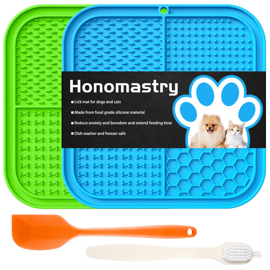 Honomastry Lick Mat for Dogs, Premium Lick Pad with Suction Cups for Dog Anxiety Relief, Slow Feeder Dog Bowls, Bathing, Grooming and Training.
